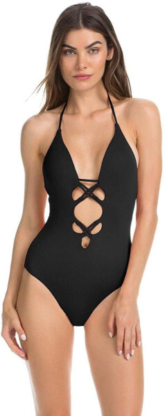 ISABELLA ROSE Women's 173697 Crisscross Halter One Piece Swimsuit Size M