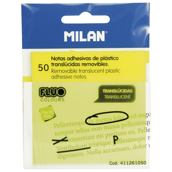 MILAN Pad 50 Translucent Adhesive Notes 76x76 mm