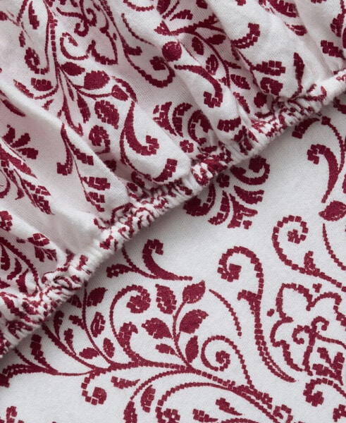 Home Damask 100% Cotton Flannel 3-Pc. Sheet Set, Twin
