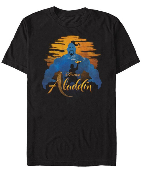 Disney Men's Aladdin Live Action Genie Silhouette Short Sleeve T-Shirt