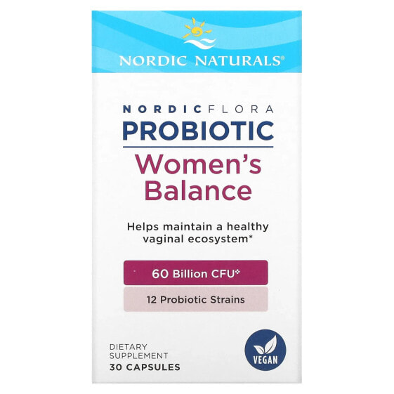 Витамины и БАДы Nordic Naturals Nordic Flora Probiotic, Women's Balance, 60 миллиардов КУ, 30 капсул