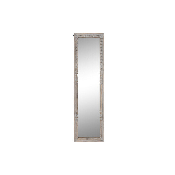 Настенное зеркало DKD Home Decor Белый Коричневый Древесина манго Зеркало 50,8 x 7 x 184 cm