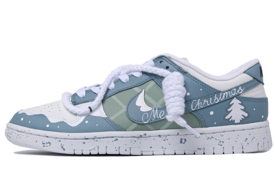 【定制球鞋】 Nike Dunk Low 达芬奇定制 圣诞定制 雪夜圣诞 低帮 板鞋 男款 蓝绿 / Кроссовки Nike Dunk Low DJ6188-101