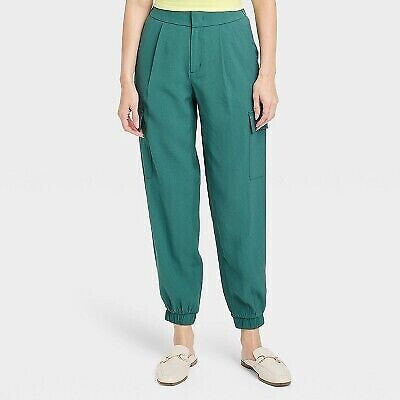 Women's High-Rise Ankle Jogger Pants - A New Day Teal 0