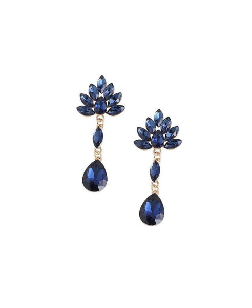 Women's Blue Flora Teardrop Earrings