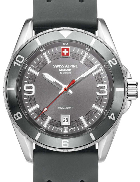 Swiss Alpine Military 7034.1832 Mens Watch Sierra silver grey 42mm 10ATM