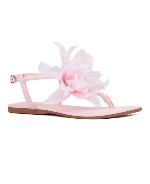 Big Flower Women's T-Strap Sandal