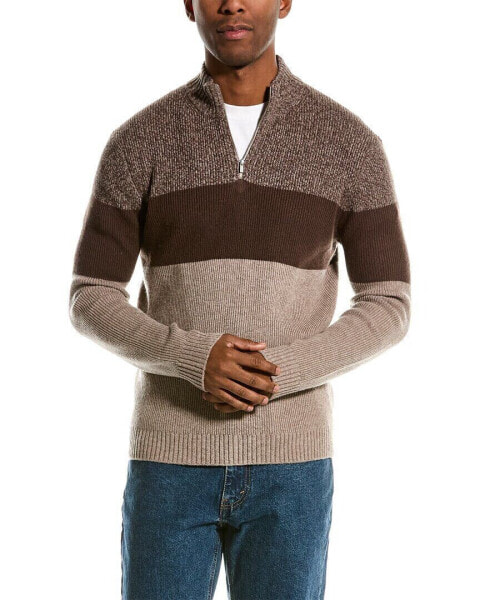 Naadam Wool & Cashmere-Blend 1/4-Zip Mock Sweater Men's Brown S