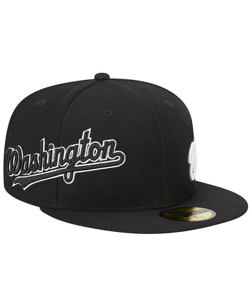 Men's Black Washington Nationals Jersey 59FIFTY Fitted Hat