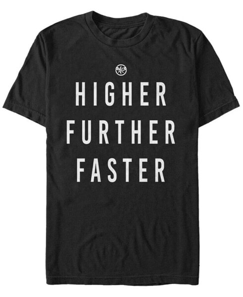 Marvel Men's Captain Marvel Higher Further Faster Text, Short Sleeve T-shirt