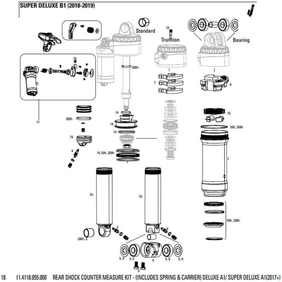 ROCKSHOX Rear Shock Air Piston Sealhead For Deluxe A1 2017+