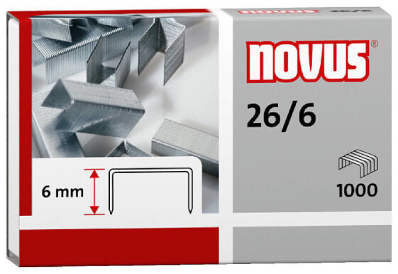 Novus Dahle Novus 26/6 - Staples pack - 6 mm - Fixing - 1000 staples - Steel - Stainless steel