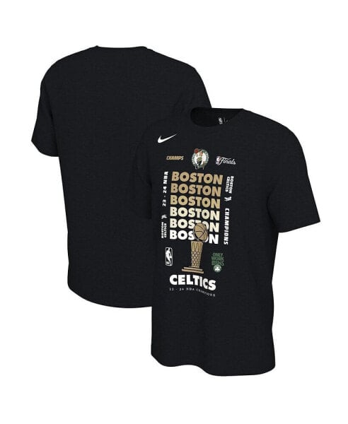 Men's Black Boston Celtics 2024 NBA Finals Champions Celebration Expressive T-Shirt