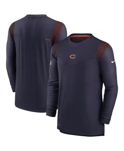 Men's Navy Chicago Bears Sideline Player Uv Performance Long Sleeve T-shirt