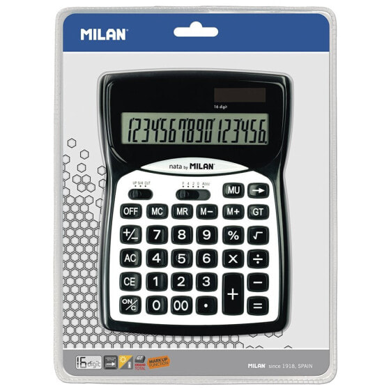 MILAN Blister Pack Black 16 Digit Calculator
