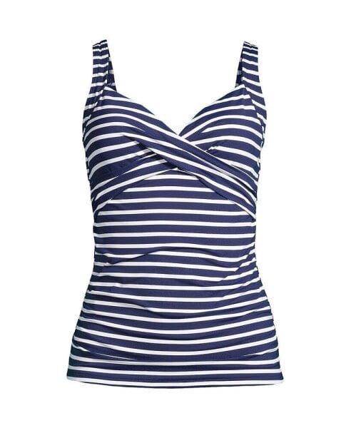 Plus Size DDD-Cup V-Neck Wrap Underwire Tankini Swimsuit Top