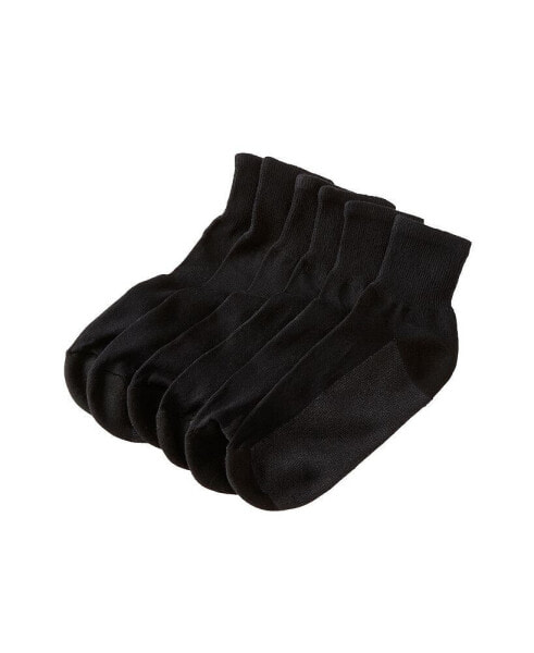 Big & Tall 1/4" Length Cushioned Crew 6 Pack Socks