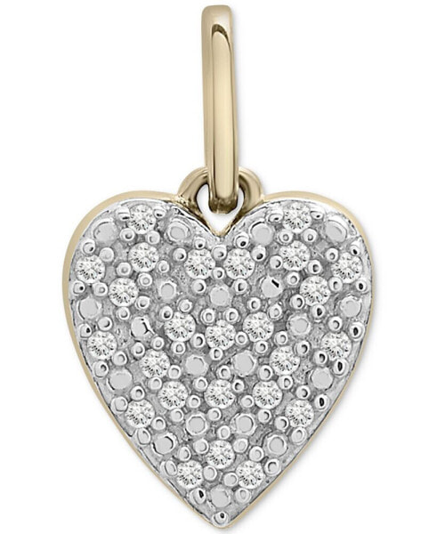 Diamond Heart Charm Pendant (1/20 ct. t.w.) in 10k Gold, Created for Macy's