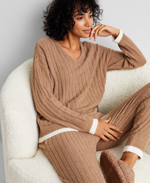 Women's Indulge & Rest Chenille Packaged Pajama Set, Created for Macy's