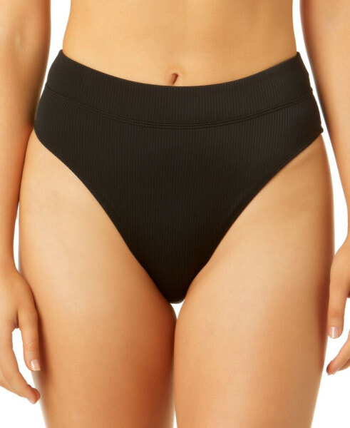 Juniors' Banded High-Waist Ribbed Bikini Bottoms, Created for Macy's