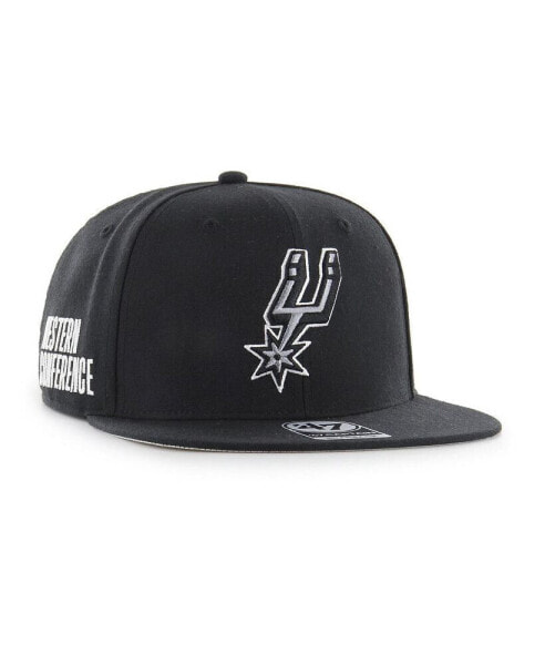 Men's Black San Antonio Spurs Sure Shot Captain Snapback Hat