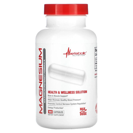 Витамины и минералы Metabolic Nutrition Magnesium, максимальная формула, 90 капсул