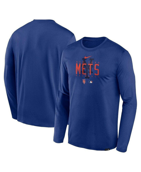 Men's Royal New York Mets Authentic Collection Team Logo Legend Performance Long Sleeve T-shirt