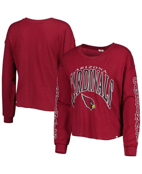 Women's Cardinal Arizona Cardinals Skyler Parkway Cropped Long Sleeve T-shirt