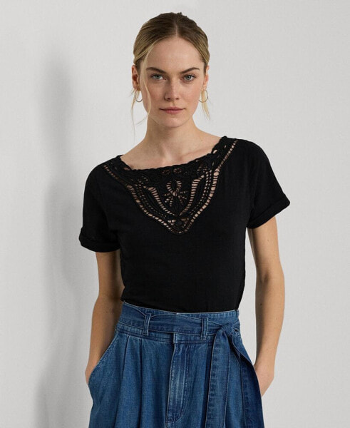 Women's Eyelet Embroidered Tee