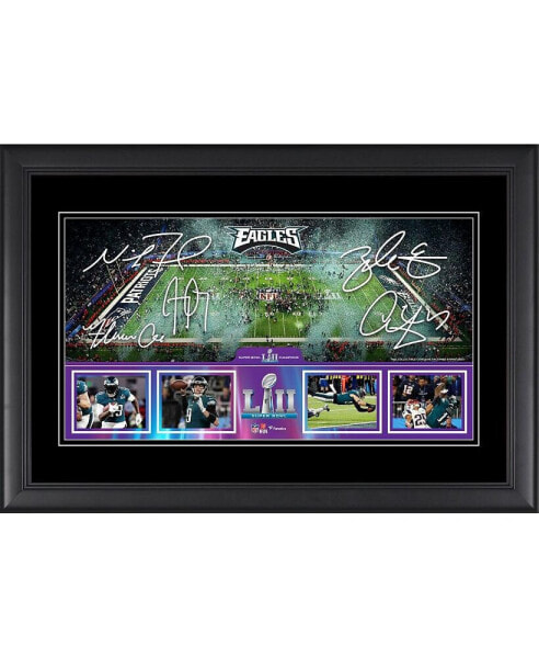 Philadelphia Eagles Framed 10" x 18" Super Bowl LII Champions Panoramic Collage with Facsimile Signatures