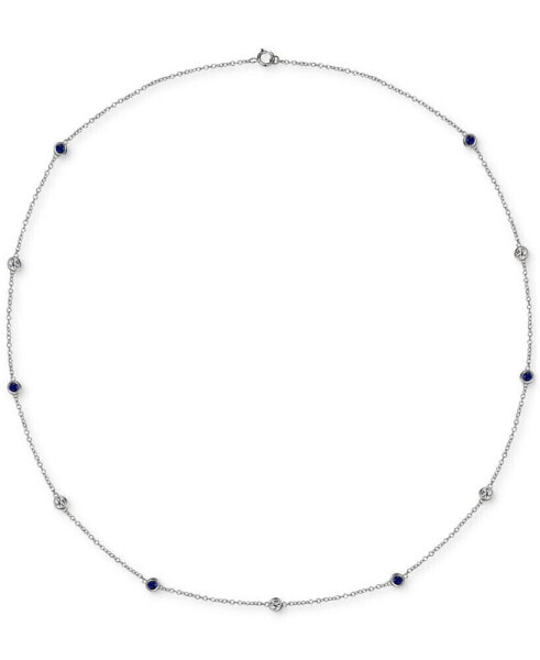 Sapphire (3/4 ct. t.w.) 17" Collar Necklace in Sterling Silver. Also in Ruby & Emerald