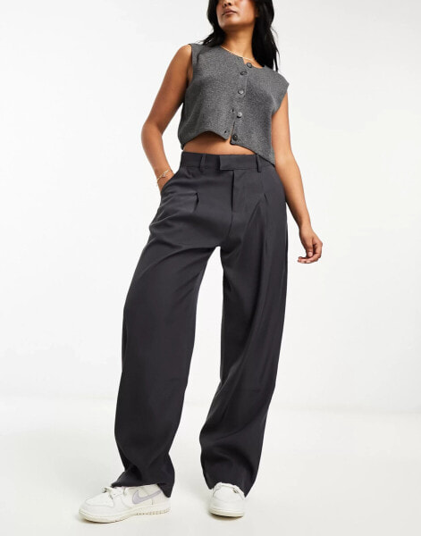 Sixth June contrast tailor trousers in grey