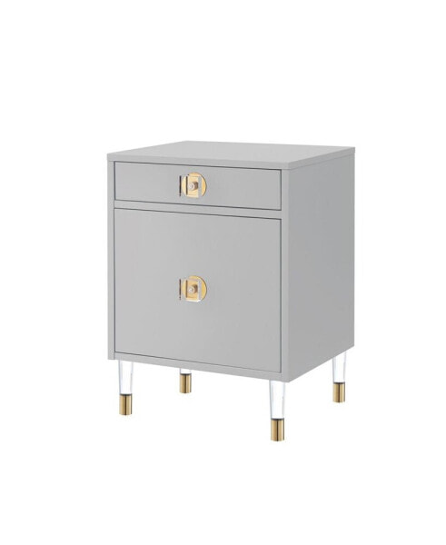 Araceli Single Drawer with Storage Compartment High Gloss Nightstand