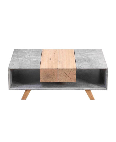 43" Luxury Coffee Table with Drawer, Farmhouse & Industrial Table, Rectangular Table for Living Room
