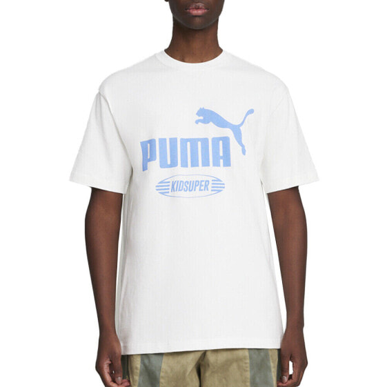 Puma Kidsuper X Graphic Crew Neck Short Sleeve T-Shirt Mens White Casual Tops 62