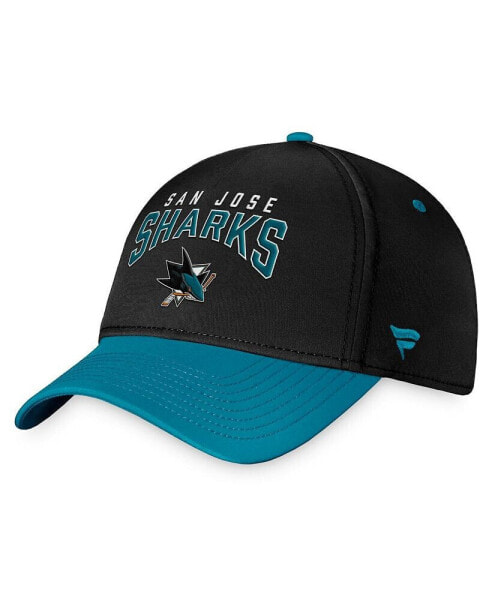 Men's Black, Teal San Jose Sharks Fundamental 2-Tone Flex Hat