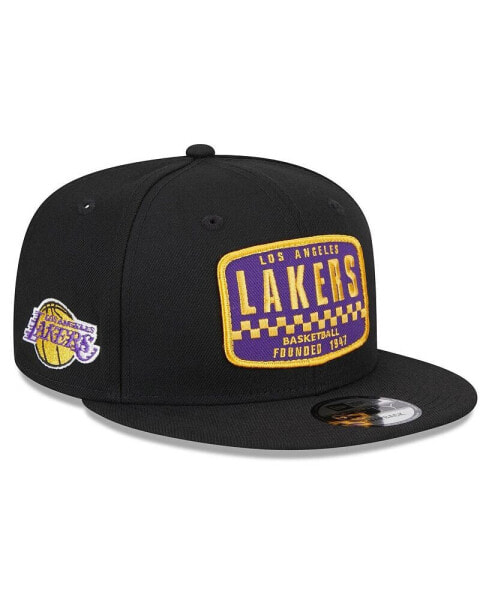 Men's Black Los Angeles Lakers 2024 NBA All-Star Game Rally Drive Finish Line Patch 9FIFTY Snapback Hat