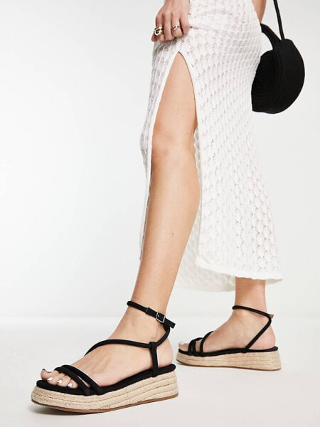 MIM Chiko platform strappy sandal in black