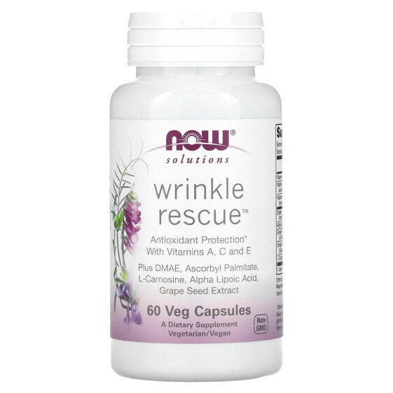 Витамины для кожи NOW Solutions, Wrinkle Rescue, 60 капсул