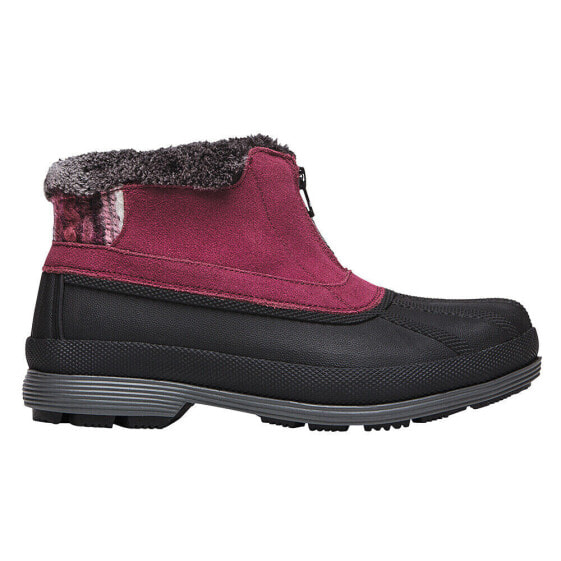 Propet Lumi Ankle Zippered Snow Booties Womens Black, Burgundy Casual Boots WBX0