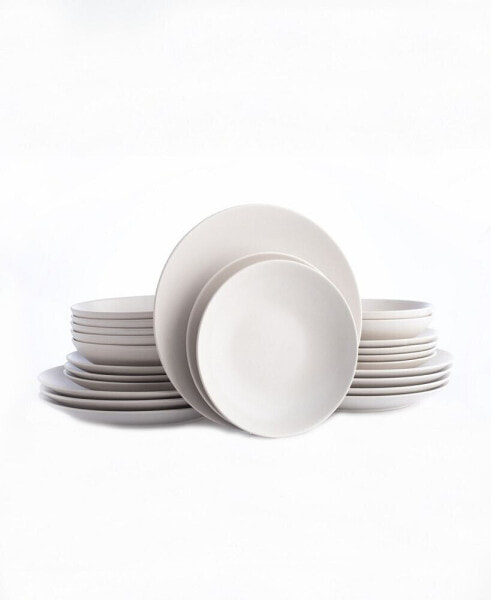 Porto by Semplice Stoneware Full Dinnerware Set, 24 Pcs, Service for 8