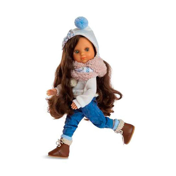 Кукла с ковбойскими брюками из джерси и белой шерстью BERJUAN Eva Articulated Brown Hair 5823-22 35 см