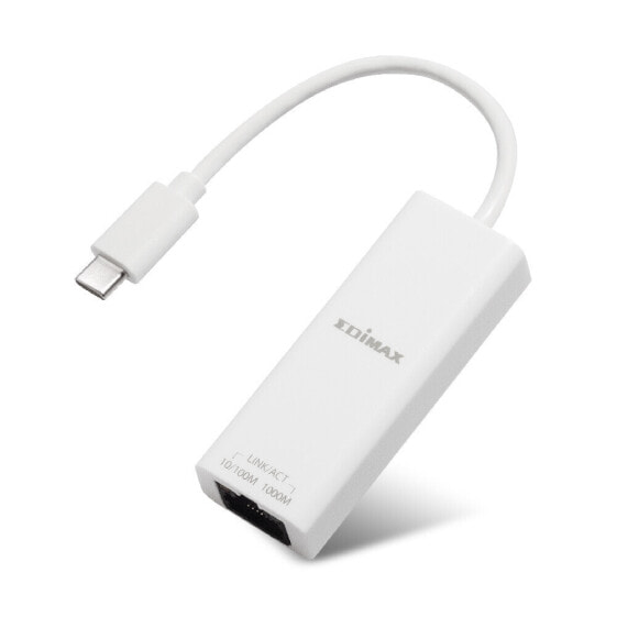 Адаптер Ethernet USB Type-C GIGABIT от Edimax - проводной - 1000 Mбит/с - белый