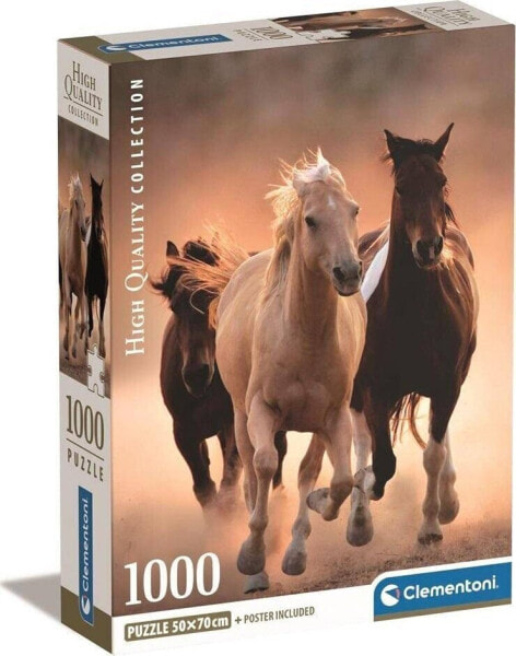 Clementoni CLE puzzle 1000 Compact Running Horses 39771