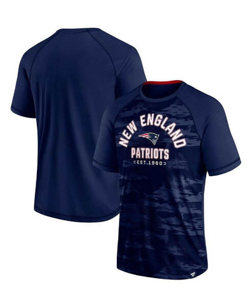 Men's Navy New England Patriots Hail Mary Raglan T-shirt