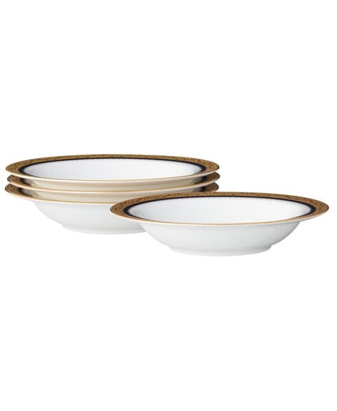 Odessa Cobalt Gold Set of 4 Fruit Bowls, Service For 4