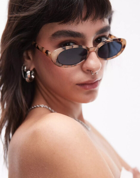 Topshop Meadow oval sunglasses in milky tort