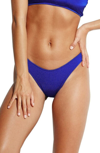 Seafolly Pheonix Women's Swimwear High Leg Bikini Bottom Size 10 Blue 182205