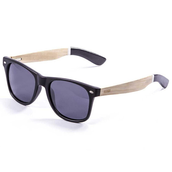 Мужские очки солнцезащитные черные вайфареры OCEAN SUNGLASSES Beach Wood Sunglasses