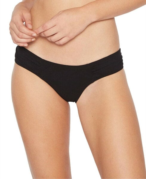 Robin Piccone Ava Tab Side Bikini Bottom (Black) Women's Swimwear Sz. XS 150040